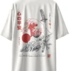Oriko Rise Eight Oversized Graphic T-Shirt – Great Wave of Japan and Katana Design