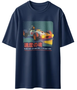 Oriko Toge Oversized Graphic T-Shirt – Racing Super Sedan Drifting on Mountain Pass