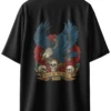 Oriko Spirit of Eagle Oversized Graphic T-Shirt – Majestic Eagle Wings Design