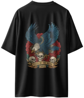Oriko Spirit of Eagle Oversized Graphic T-Shirt – Majestic Eagle Wings Design