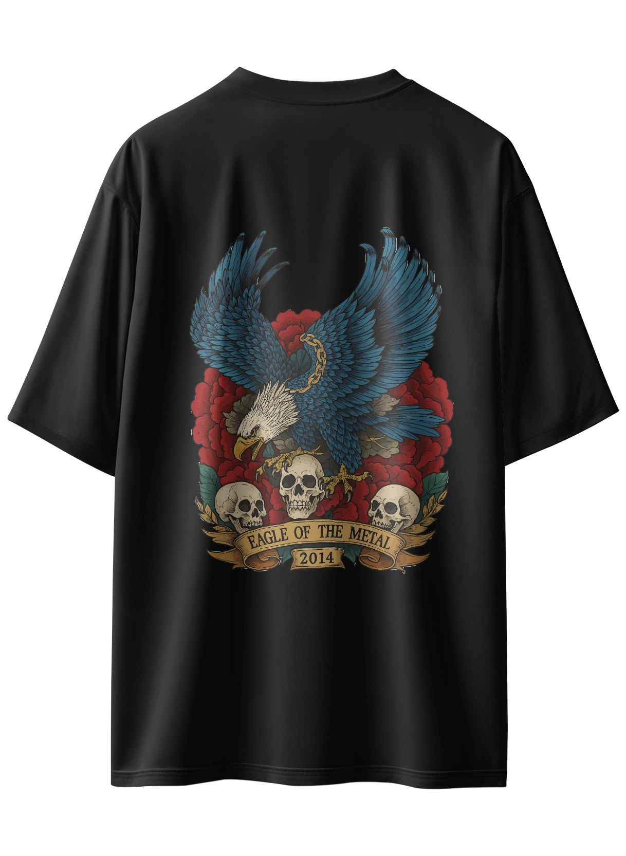 Oriko Spirit of Eagle Oversized Graphic T-Shirt – Majestic Eagle Wings Design