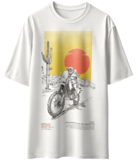 Oriko Motophiler Oversized Graphic T-Shirt – Adventure Motorcycle Traveller Design