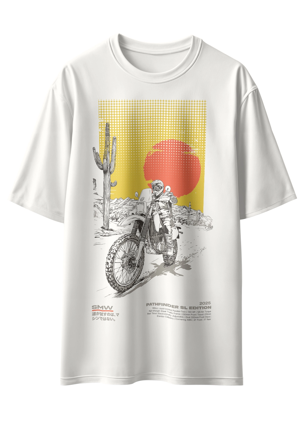 Oriko Motophiler Oversized Graphic T-Shirt – Adventure Motorcycle Traveller Design