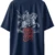 Oriko Once Upon a Time Oversized Graphic T-Shirt – Medieval Knight on Horse with Spear Design