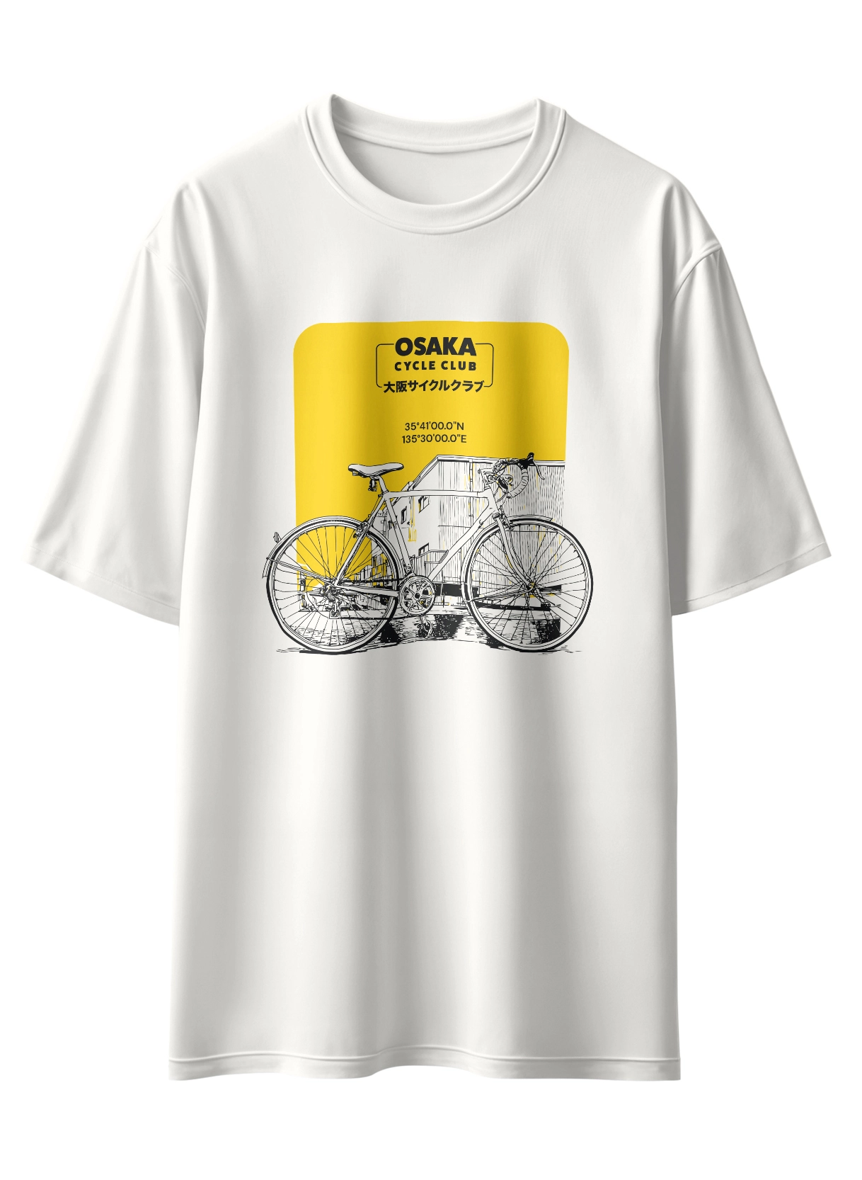 Oriko Osaka Cycle Club Oversized Graphic T-Shirt – Japanese Urban Cycling Emblem