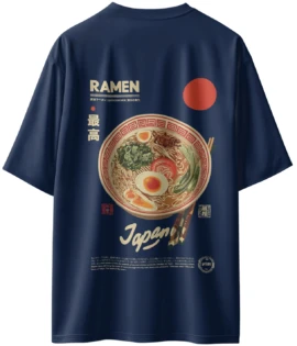 Oriko Miso Oversized Graphic T-Shirt – Ramen Noodle Bowl Illustration