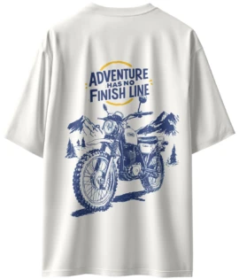Oriko Adventure 01 Oversized Graphic T-Shirt – Dual-Sport Adventure Motorcycle Illustration
