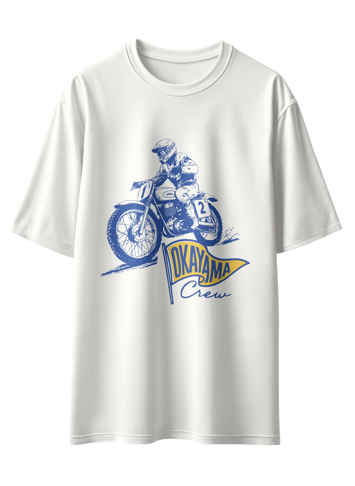 Oriko Roadie Oversized Graphic T-Shirt – Okayama Crew Motocross Motorcycle Design