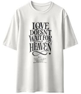 Oriko Love and Heaven Oversized Graphic T-Shirt – Japanese Cupid with Romantic Quote