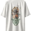 Oriko Majestic One Oversized Graphic T-Shirt – Tiger Face with Majestic One Typography