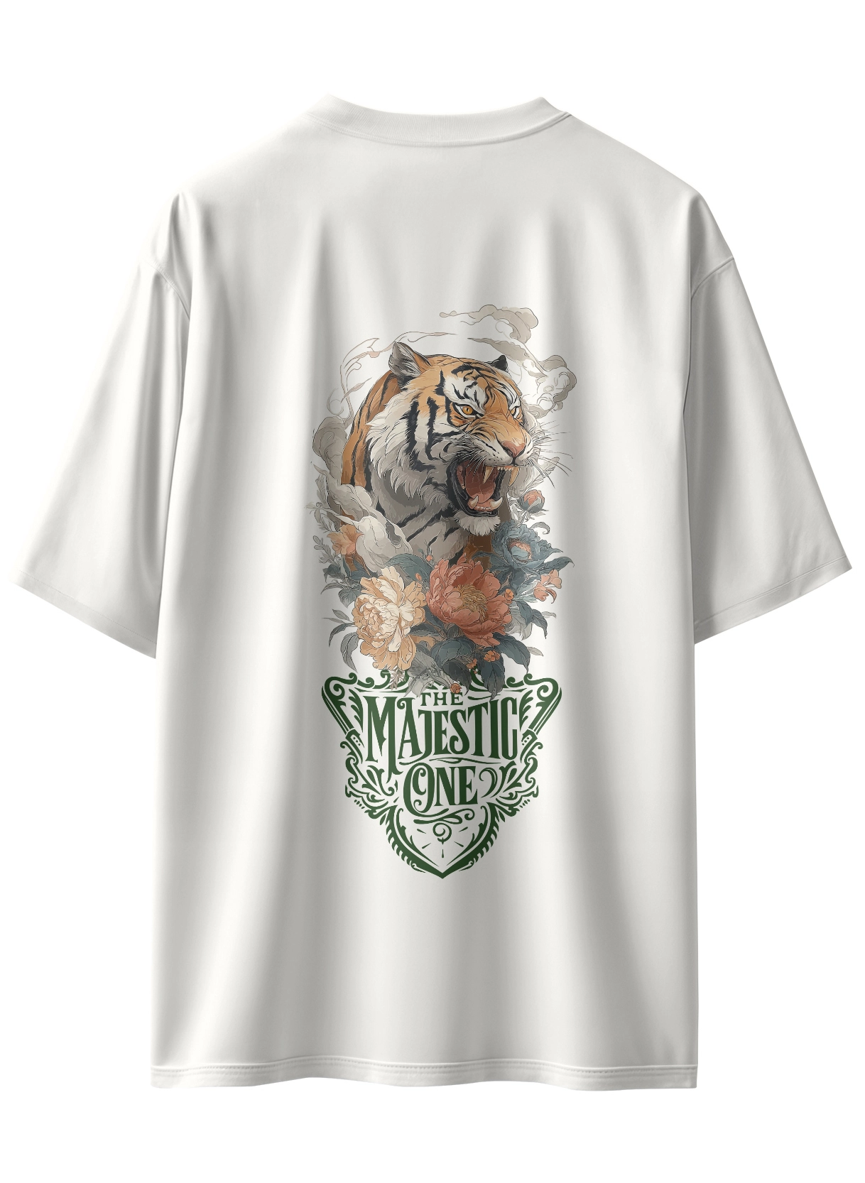 Oriko Majestic One Oversized Graphic T-Shirt – Tiger Face with Majestic One Typography