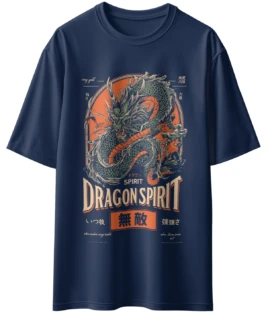 Oriko The Dragon Oversized Graphic T-Shirt – Full Dragon Illustration with Dragon Spirit Text