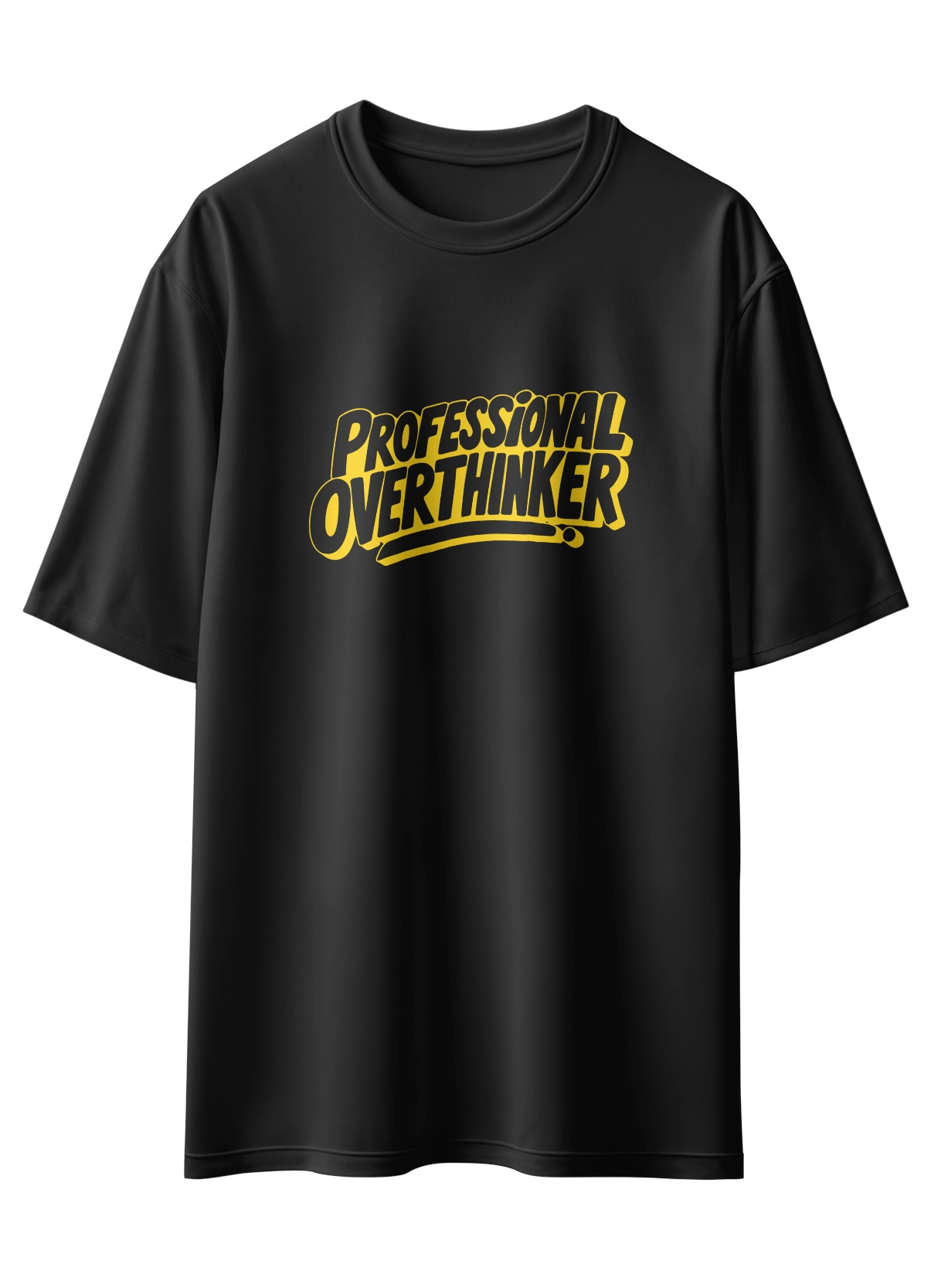 Oriko Professional Overthinker Oversized Graphic T-Shirt – Minimal Relatable Quote Design